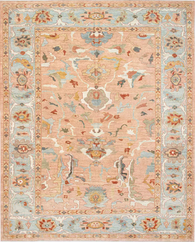 Contemporary SultanAbad Persian Rug 97" X 119"