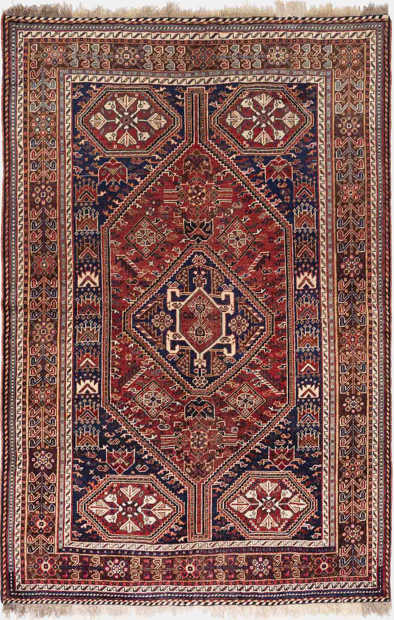 Citrus Red Vintage Persian Rug 61" X 89"